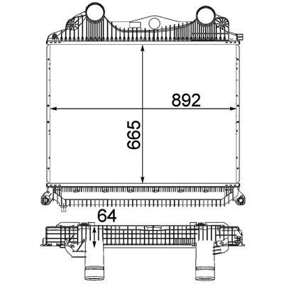 Интеркулер 665x890x64 MAN TGA/TGS/TGX2002>310-66 (M4932003)(Д6083)