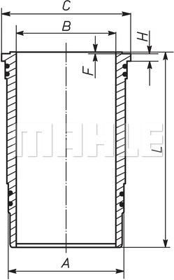 Гильза БЦ MAN TGA D2066 d120.0 A=139.5 C=150 L=260 H=8.07 (227WN6701)(Д4175)