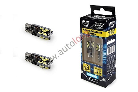 К-т светодиодных ламп C025 T10 CANBUS 24SMD (12-24V) (17905) (л4414)