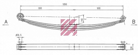Рессора 3-х листовая передняя Volvo (1003003VV-2902012-10)(П3493)