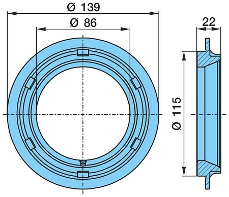 Кольцо 86*115/139*22 ступицы беговое BPW ECO (0337007600)(П4197)