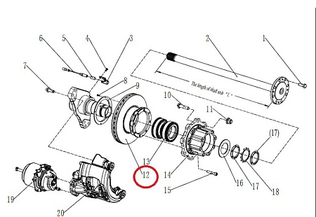 Диск тормозной задний Hande Axle  KMZ (DZ90009340053)(КК0262)