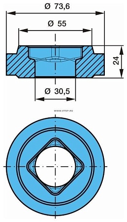 Шайба 30.5x55x73.6x24 приварная уха рессоры BPW (0311301460)(п1256)