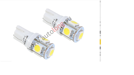 Лампочка светодиодная 12V T507 Wayton (T10/W5W), 2 шт (24455) (л4432)