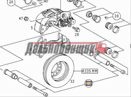 Р/к суппорта SN5 (направляющие с втулками) (095596)(Т1029)