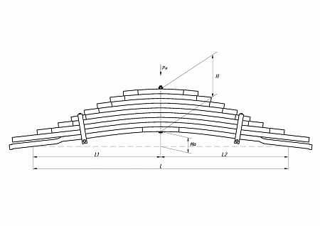 Рессора задняя 9-ти листовая Volvo L=1660 мм (902609VV-2912012) (П4223)