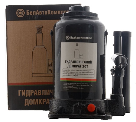 Домкрат 20 т. Усиленный 2 клапана БелАвтоКомплект(БАК.00036)(п4438)