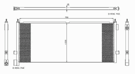 Радиатор кондиционера конденсатор FH/FM/FMX/NH (M4971033) (Д1900)