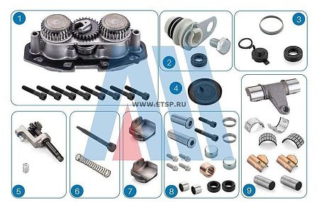 Полный ремкомплект суппорта (46 деталей) MERITOR Elsa 195/225 (SP05030200)(т7381)