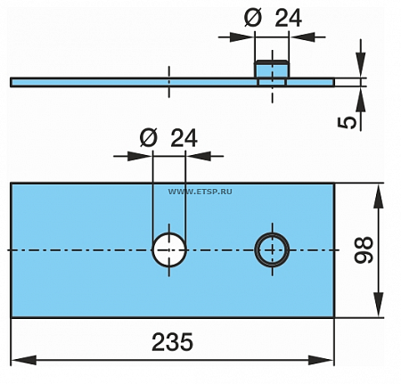 Пластина подрессорная BPW 235x98x5 (0528136150) (П8166)
