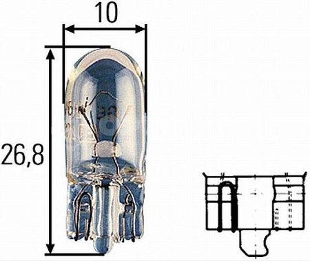 Лампа без цоколя освещ-е панели приборов W5W 24V 5W (8GP003594251)(л2523)