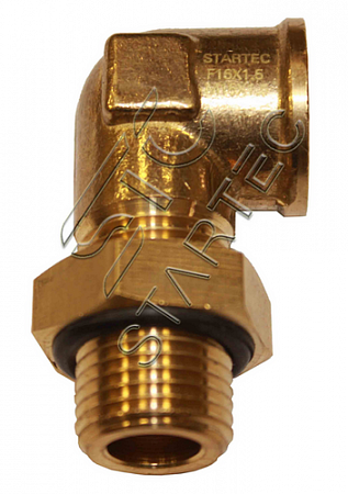 Фитинг угловой М10x1,5 F16x1,5 с контргайкой и уплотнением (INF11M10F16L)(пн6758)