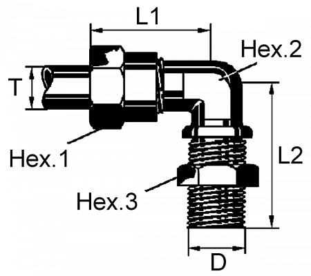 Фитинг угловой м12х1.5 D=8х1 разборный (8938301040)(пн0321)