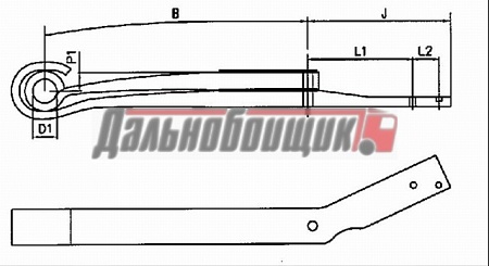 Полурессора Scania в сборе зад. 2-х лист.правая (8455634SX)(П0043)