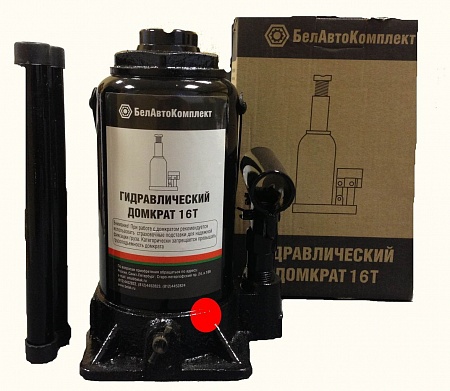 Домкрат 16 т. Усиленный 2 клапана БелАвтоКомплект(БАК.00035)(п4436)